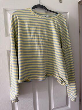 Day + Moon Yellow & Light Blue Striped Set